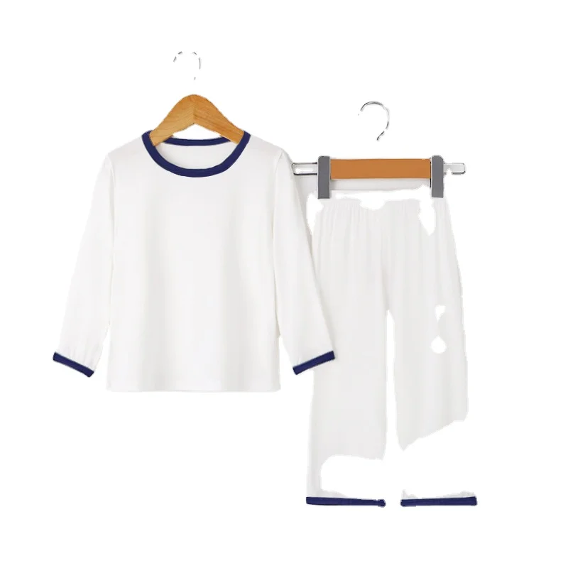 

Summer children's suit long-sleeved pajamas for boys and girls home air-conditioning suits