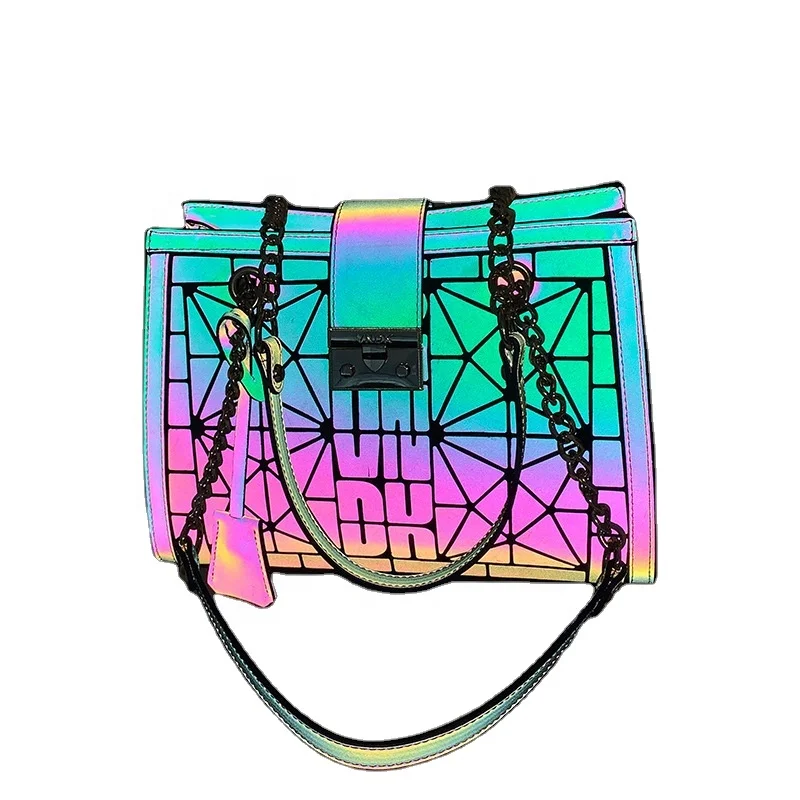 

custom luminous bag luxury holographic designer handbags famous brands