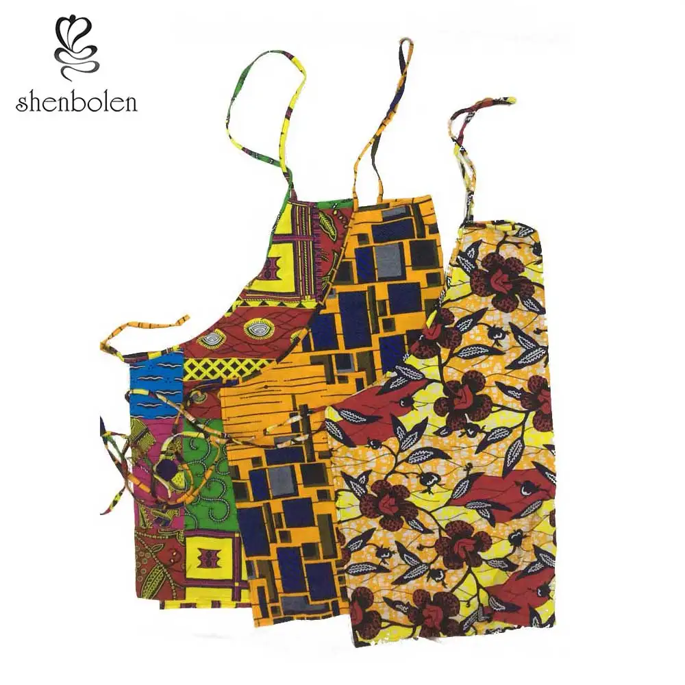 

SPW009 Fashion Hot sale durable sleeveless Wax Fabric kitchen Apron water proof Cleaning Sanitary