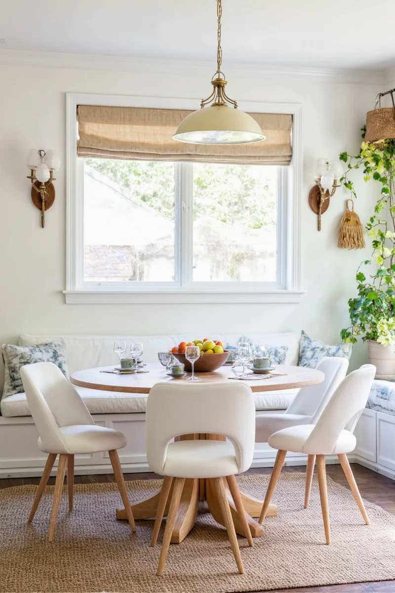 Neutral-toned sanctuary bistro with pastel accents