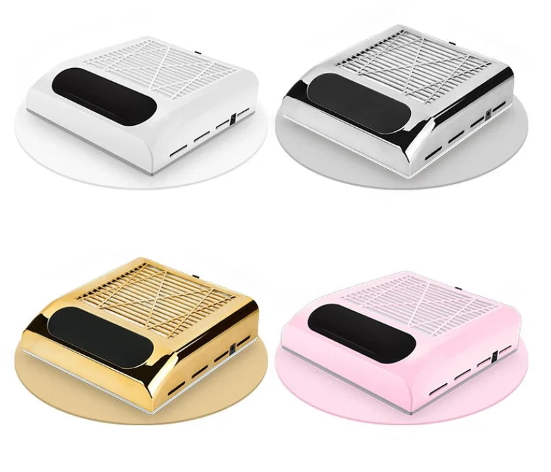 

Jinyi BQ858-8 80w wireless nail dust collector Nail dryer tool vacuum cleaner Nail Dust Suction Machine table dust collector, White pink gold silver