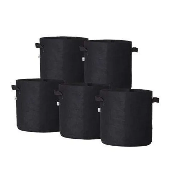 

3 / 5 /10 / 25 gallon recycled fabric plant nursery bag garden planting potato planter bag round black felt grow bag