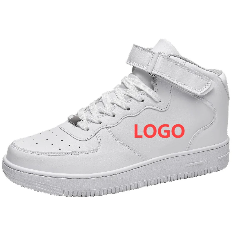 

Hot selling custom leather man brand high fashion sneaker white running high top logo mens luxury casual shoes sneakers
