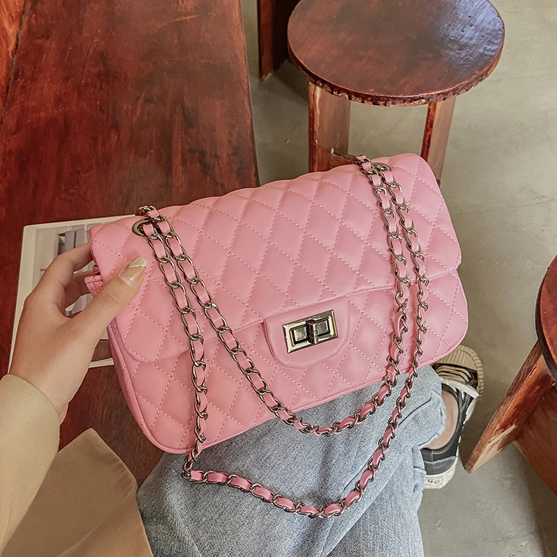 

Premium Solid Color Chain Shoulder Bag Fashion Handbags Summer 2021 Ladies Mini Handbags for Women, 10 color can choose or custom you like color