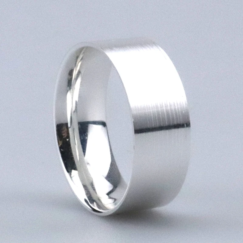 

Poya 8mm Custom Engraver Wide Flat 925 Sterling Silver Ring Core Blanks