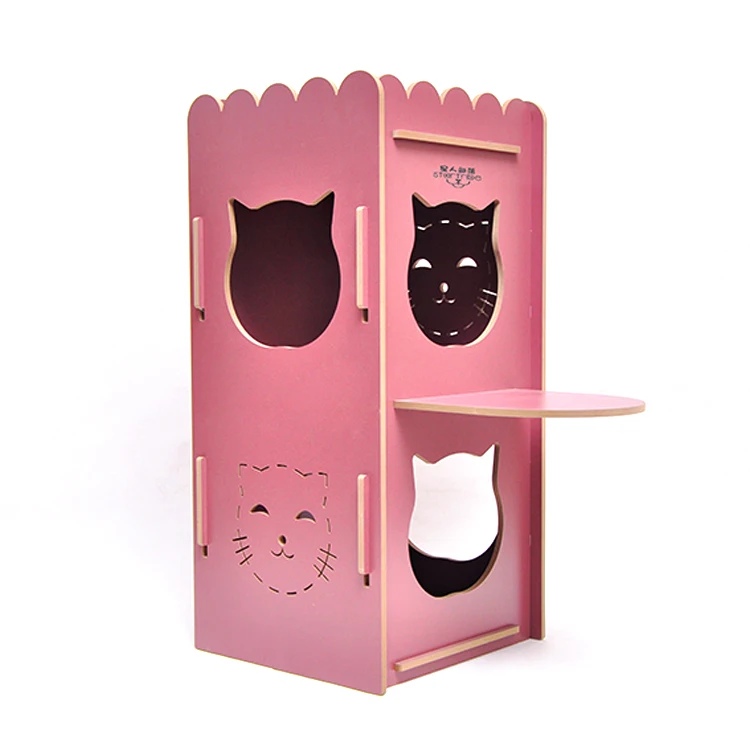 

Cheap high quality breathable wood pet house with window cat house