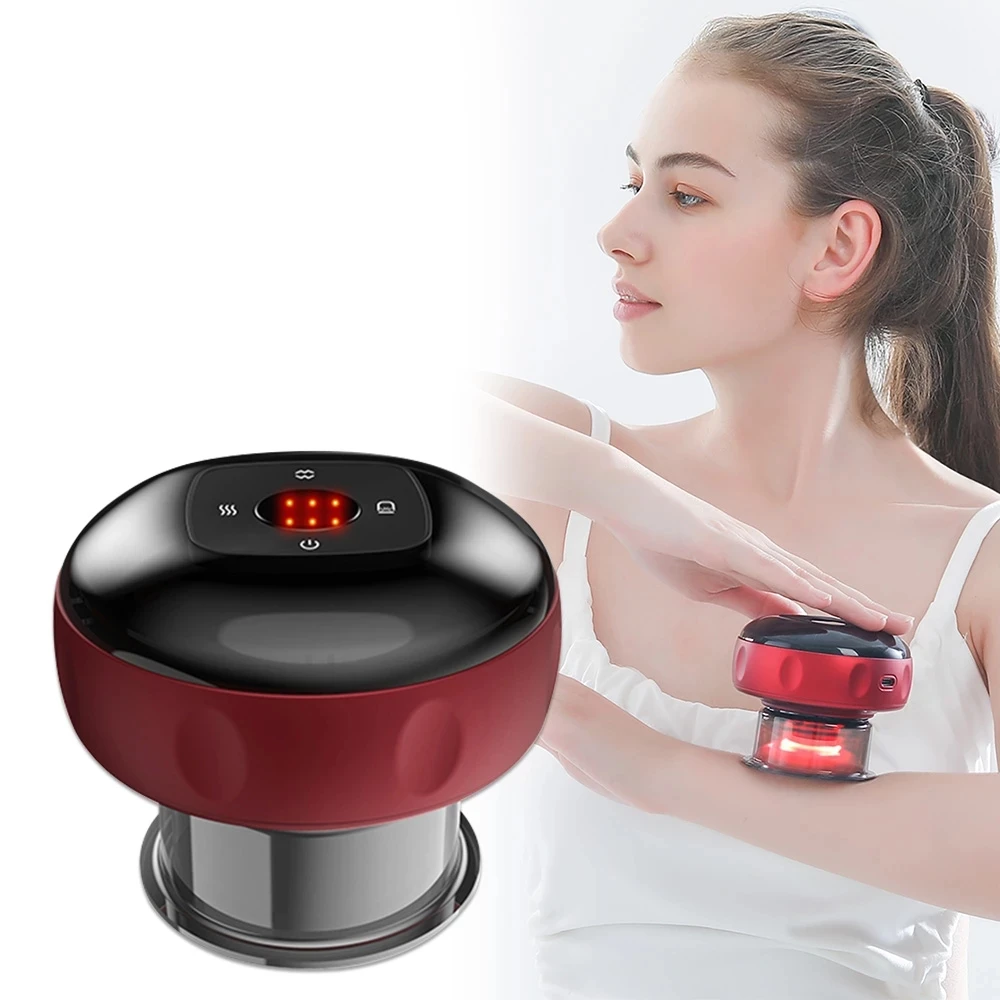 

6 Gear Vacuum Cupping Massage Machine Electric Suction Cups Therapy LCD Display Guasha Scraping Massager Weight Loss Cup, Blue/red/black