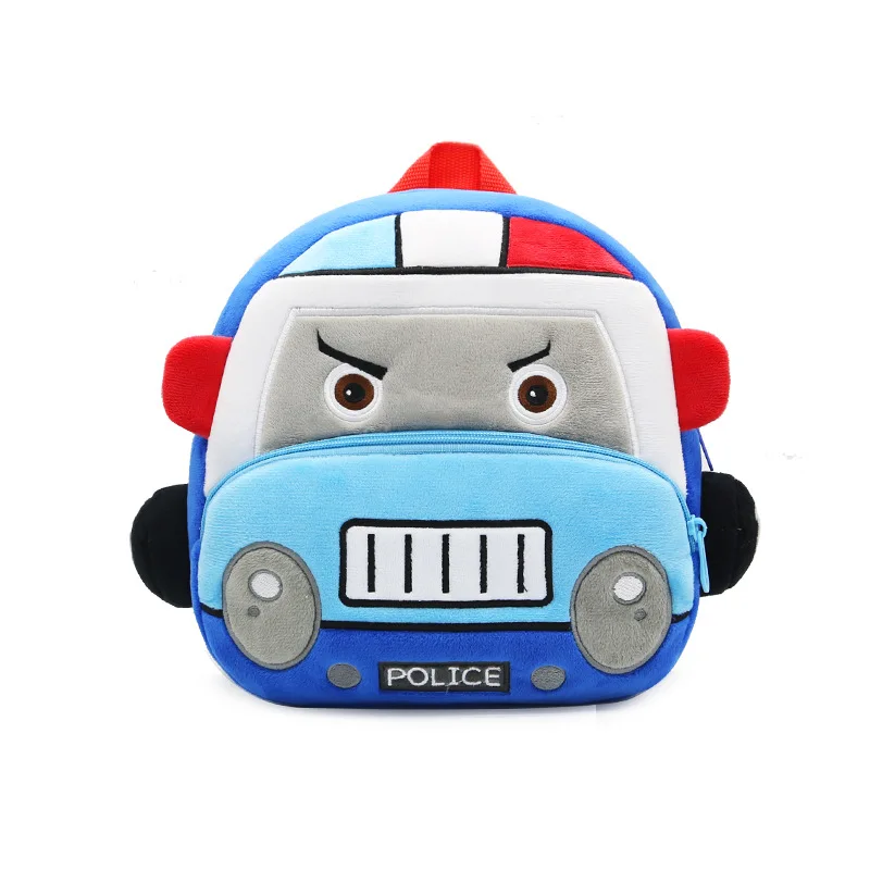

cartoon car truck design plush material school toddler kindergarten kids bag backpack for children girl and boy