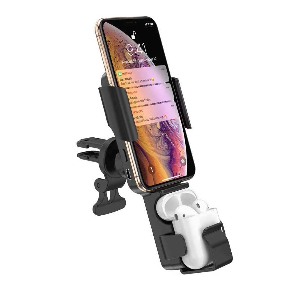 2020 Newest Vehicle Holder Wireless Charging with Intelligent Induction, 2 in 1 Car Wireless Charger