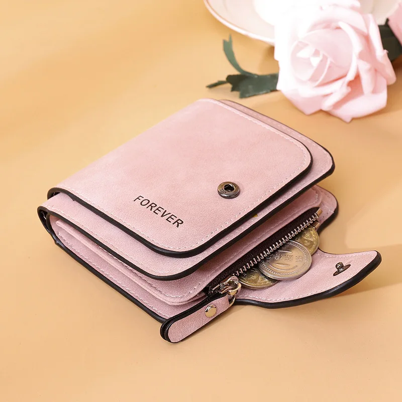 

Women Cute Pink Wallets Pocket Purse Card Holder Wallet Ladies Fashion Short Coin Purse Money Bag, 6 colors