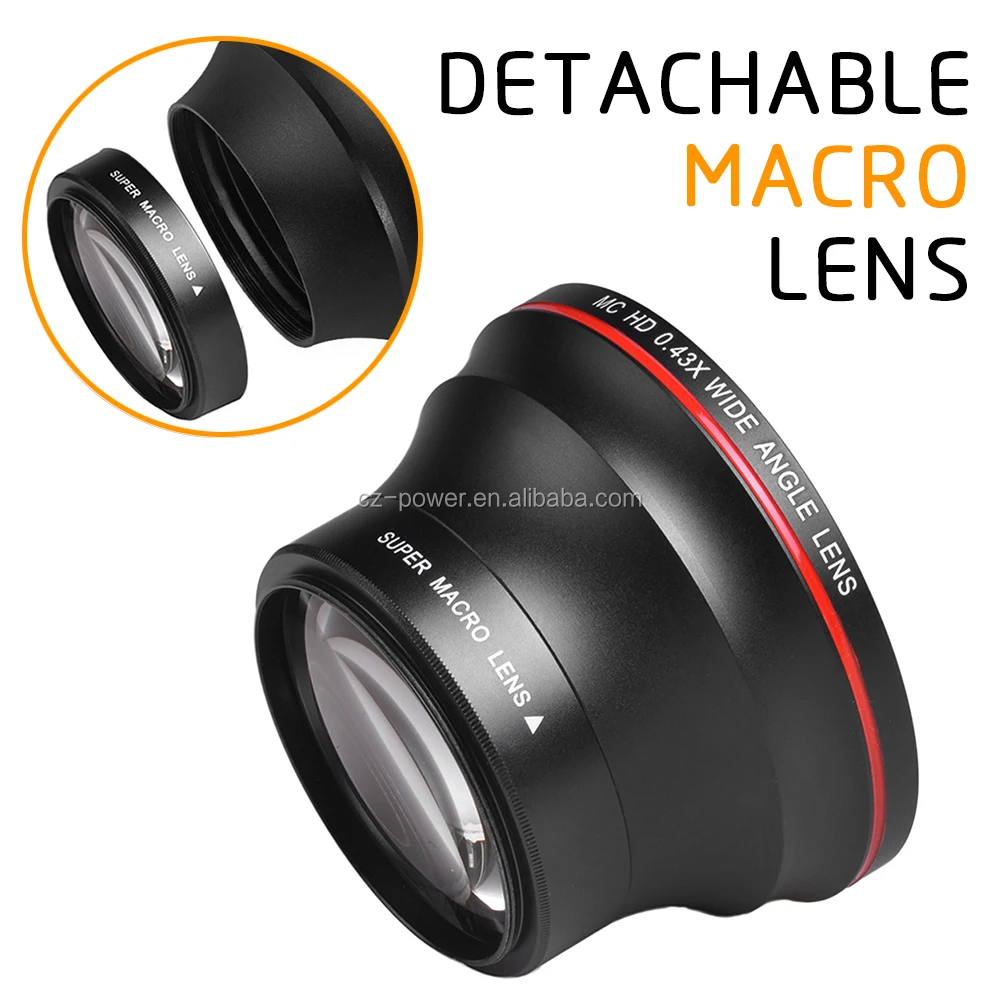 58mm 0.43x Professional Hd Wide Angle Lens With Macro Portion For 