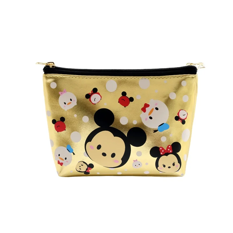 

Original Golden PU Mickey Makeup bag Cartoon Cosmetic Case Girls Makeup pack Coin Purses