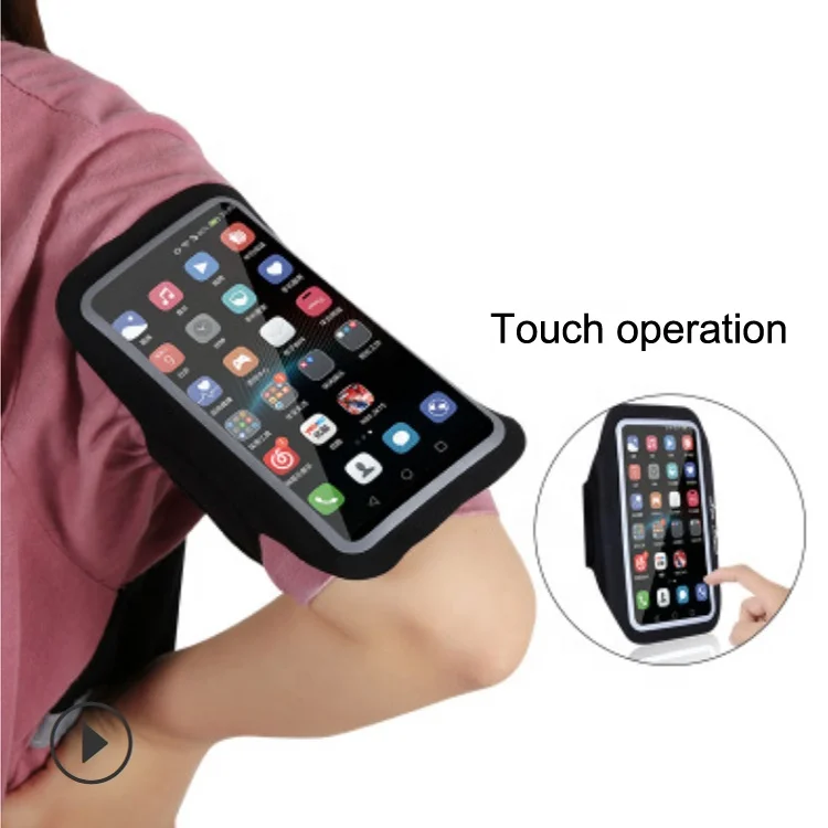 KAIFEI touch operation mobile phone armband sport pouch seamless running bag