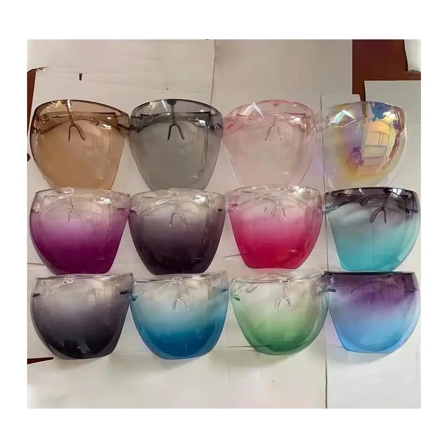 

Safety Faceshield With Glasses Frame Transparent Full Face Cover Protective Mask Face Shield Clear Designer Masks