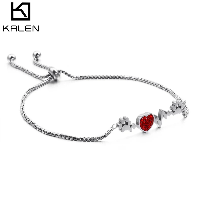 

2020 Hot Sale Fashion Stainless Steel Red Heart Bracelet Gift For Women, Other