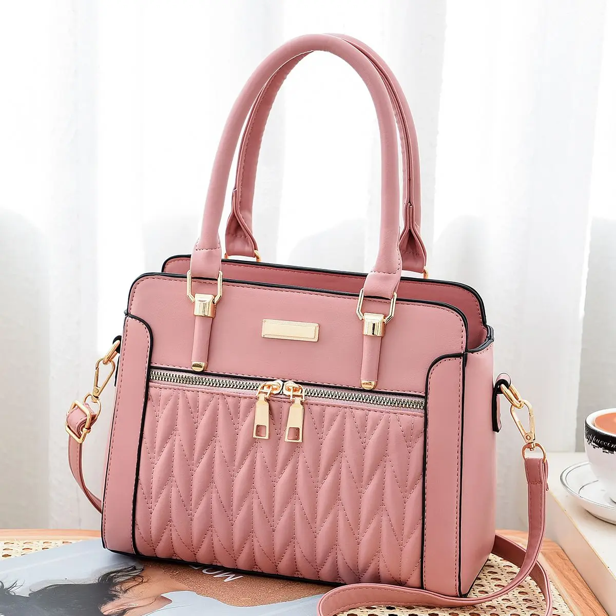 

DL097 31 Fashionable women bags soft Diamond handbag solid color ladies shoulder bag wholesale handbags, Red, black....