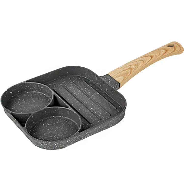 

Wholesale Aluminum Frying Pan Omelette Grill Skillet 2 Hole Pancakes Camping Skillet Fried Egg Skillet Frying Pan, Grey