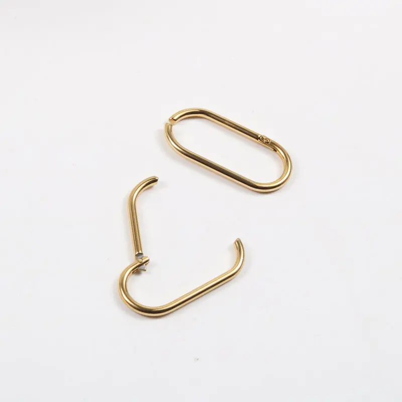 

New Trendy Earring 18K Gold Plated Oval Cuff Earrings for Women Stainless Steel Earrings Wholesale