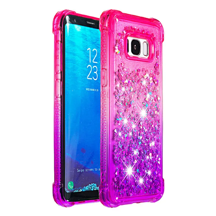 

For Samsung S8 plus S9 note 10 Bling Glitter Liquid Quicksand Case Cover, Like picture shown 4#design