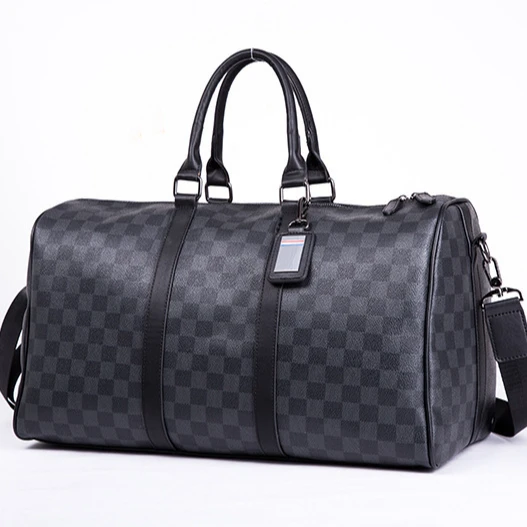 

Traveling bag for women and men web fashion short trip travel of the black checked handbag