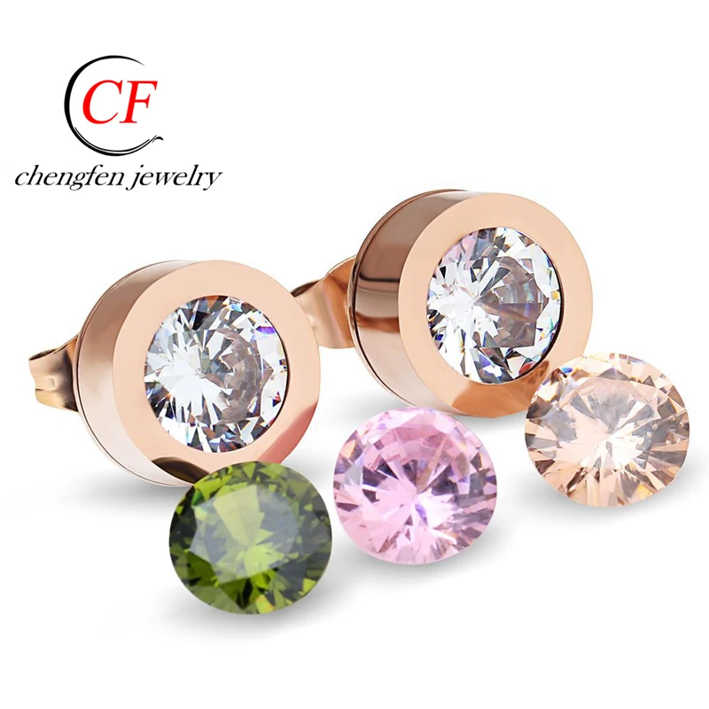 

Muti Color Crystal Or Cubic Zirconia Flashing Christmas gifts Bling Stud Earrings