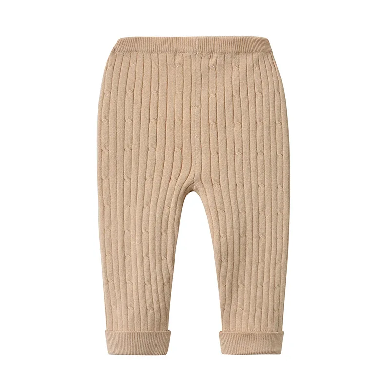 

infant girl handmade woolen heated pant neutral baby knitting wool tight leggings, Light khaki&grey