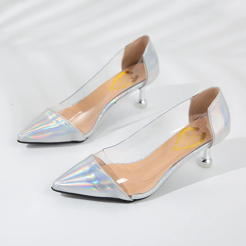 

Womens New High Heel Sandals High Quality Elegant Ladies Shoes, Beige/pink/silver