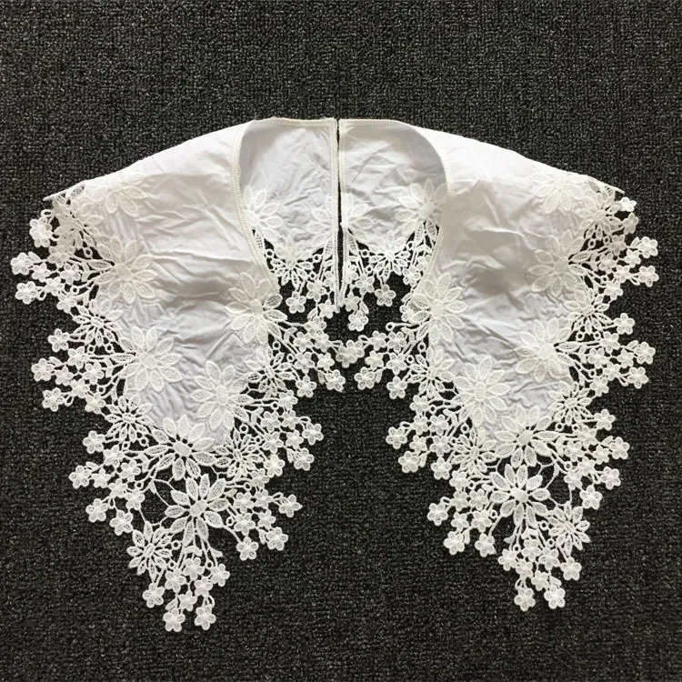 

Factory Wholesale Milk Silk lace collar crochet lace neck collar patterns for dresses