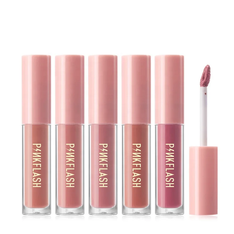 

14 Colors Velvet Matte Non Stick Cup Liquid Lip Glaze Light Pink Long Lasting Lip Gloss Easy to Color Lipstick, As shown