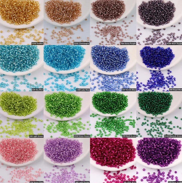 

1.5mm 2mm 3mm 4mm DIY For Jewelry Making Silver-Filled Glass Rice Beads Handmade Loose Beads BD001, Picture
