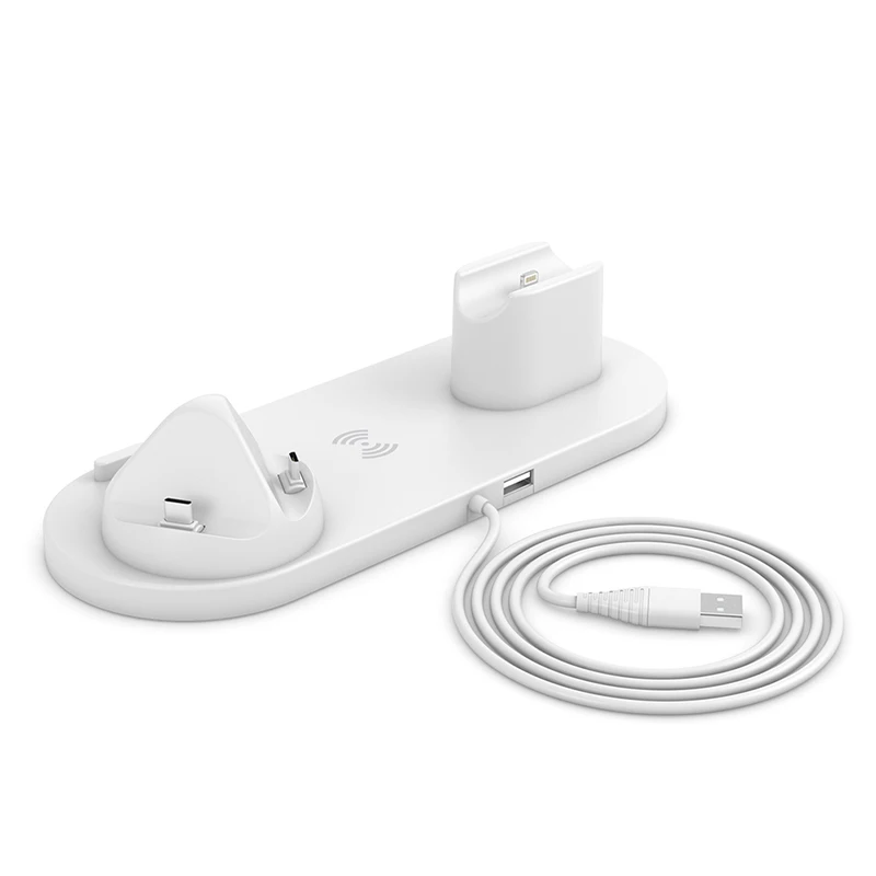 

2021 Hot selling 4 in 1 Mobile Phone Table Stand 5W/7.5W/10W Wireless Charger