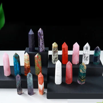 

High Quality Natural Stone Healing Stones Amethyst Clear Rose Quartz Crystal Wand Crystal Point Crystal Decoration Craft