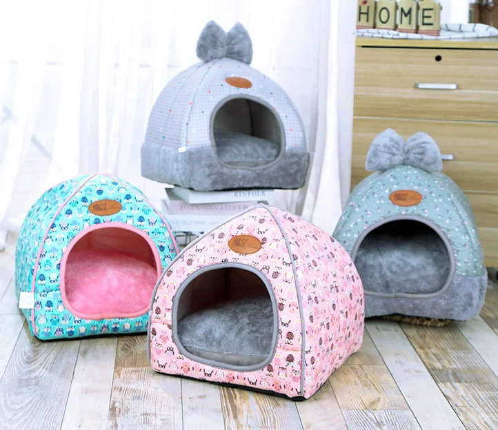 

warm beds pet nest cat cave house with canopy, As pictures