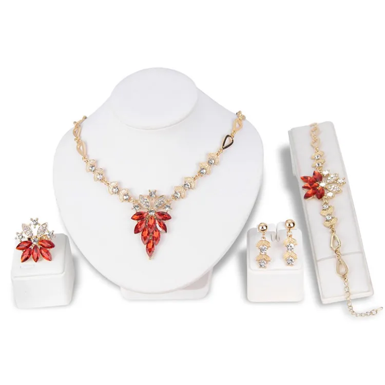 

Wholesale Crystal 2020 Jewelry Gift manufacturer Gold Plated Bridal Jewelry Set