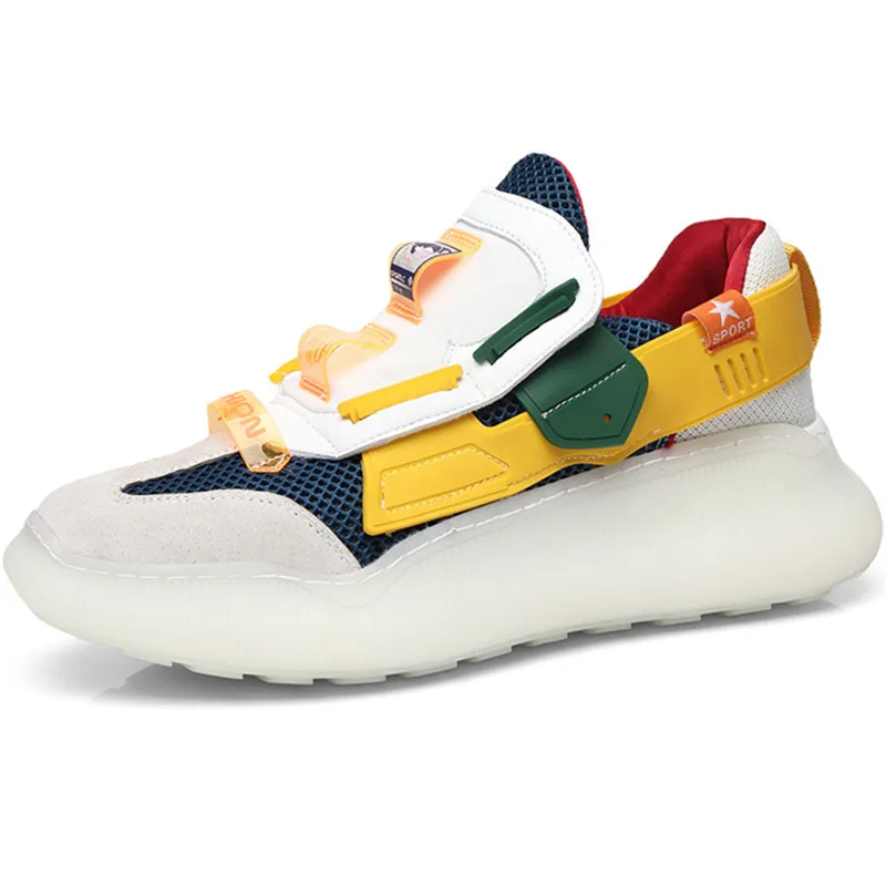 

Dropshipping Custom Logo Men's Rainbow Light Shoes for Men New Styles Bottom Chunky Sneakers Fashion Casual Footwear