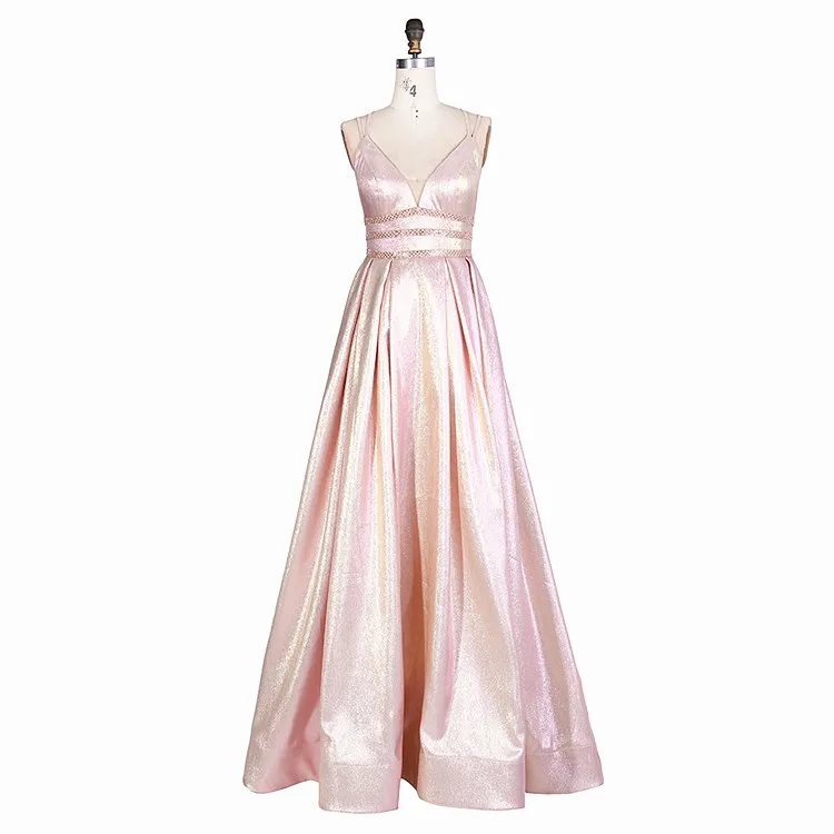 

Unique design cross back bandage sexy strappy pink long evening dresses