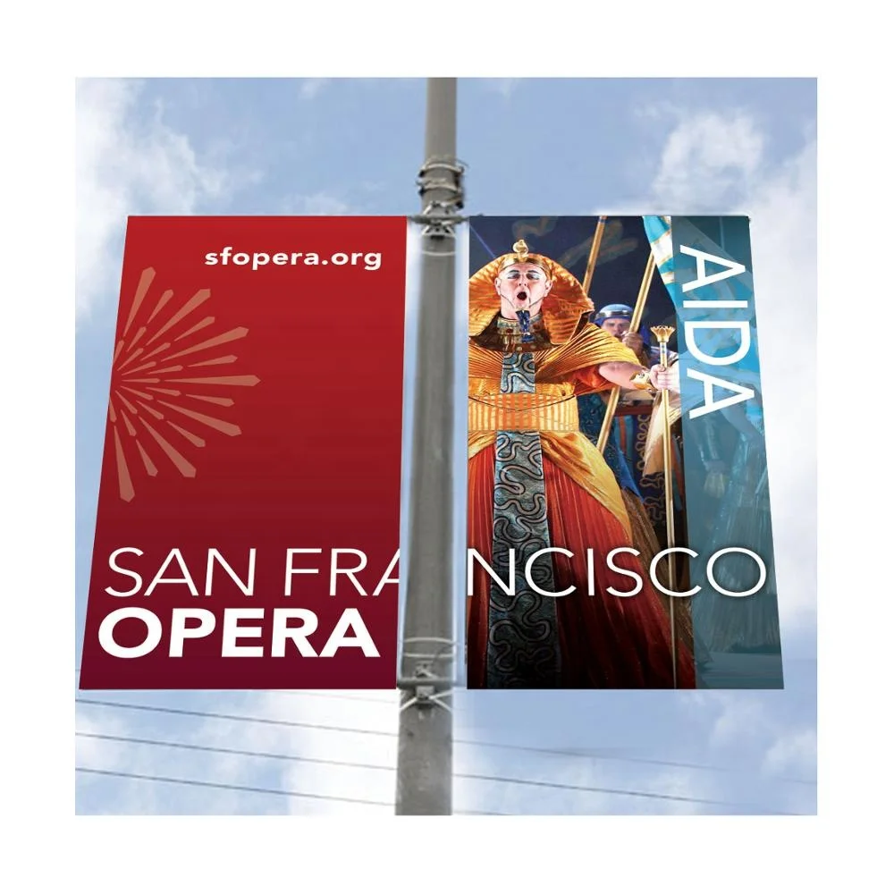 Advertisement Custom Vinyl Made Street Flag Pole Flex Banners