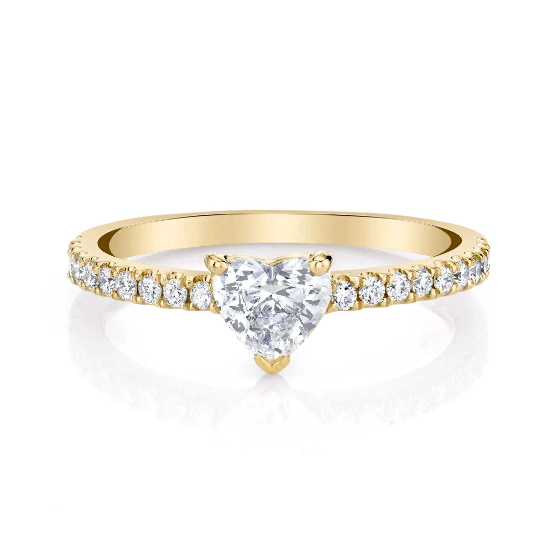 

Dainty 925 sterling silver diamond heart engagement band wedding women ring