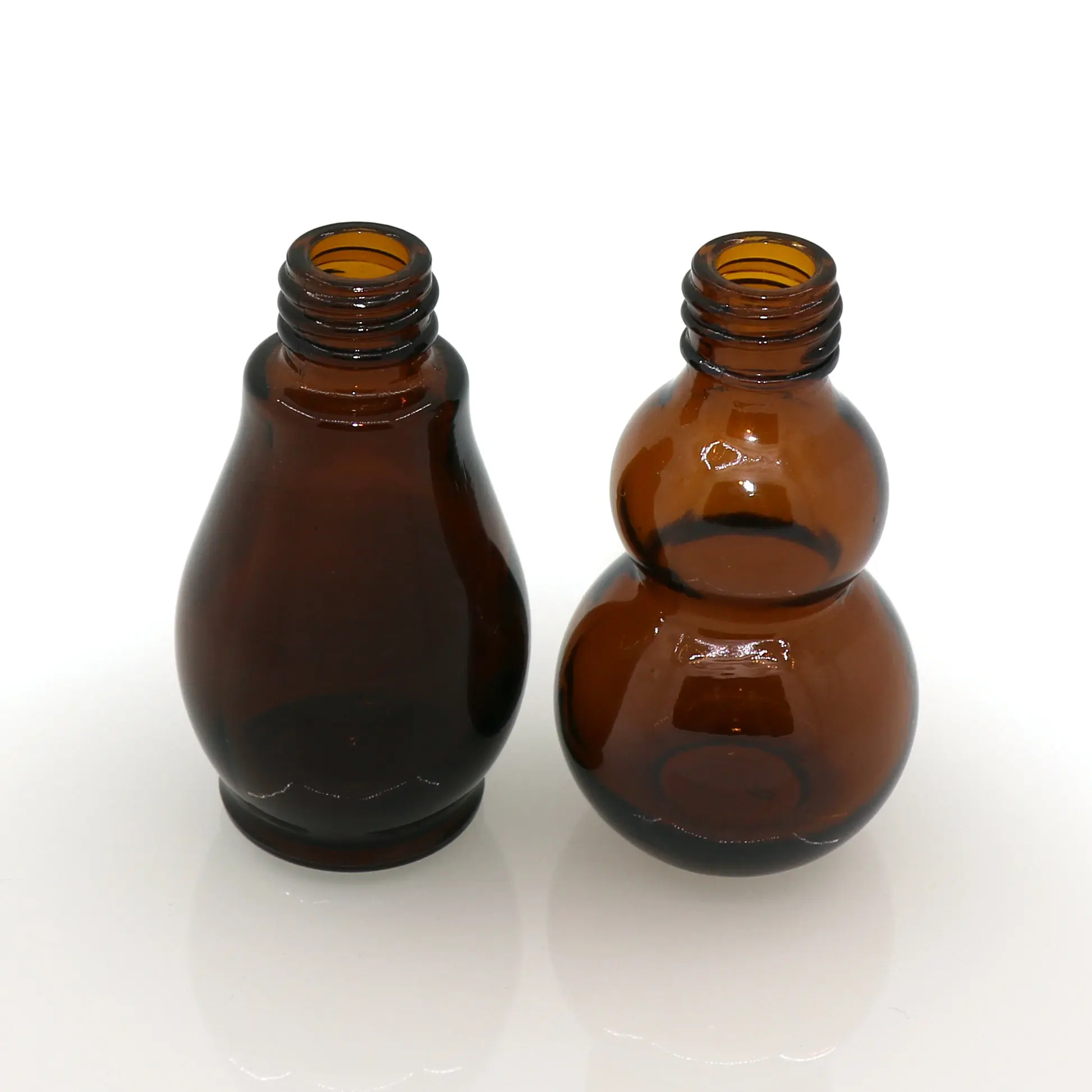Wholesale Small Glass Medicine Bottle Brown Gourdshaped Bottle Glass