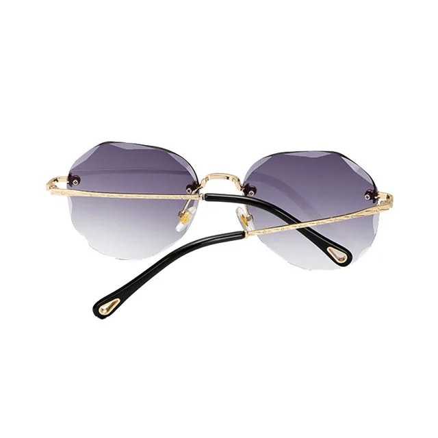 

New Fashion Oversized Shades Sunglasses 2021 Women Design Trendy Rimless Sunglasses