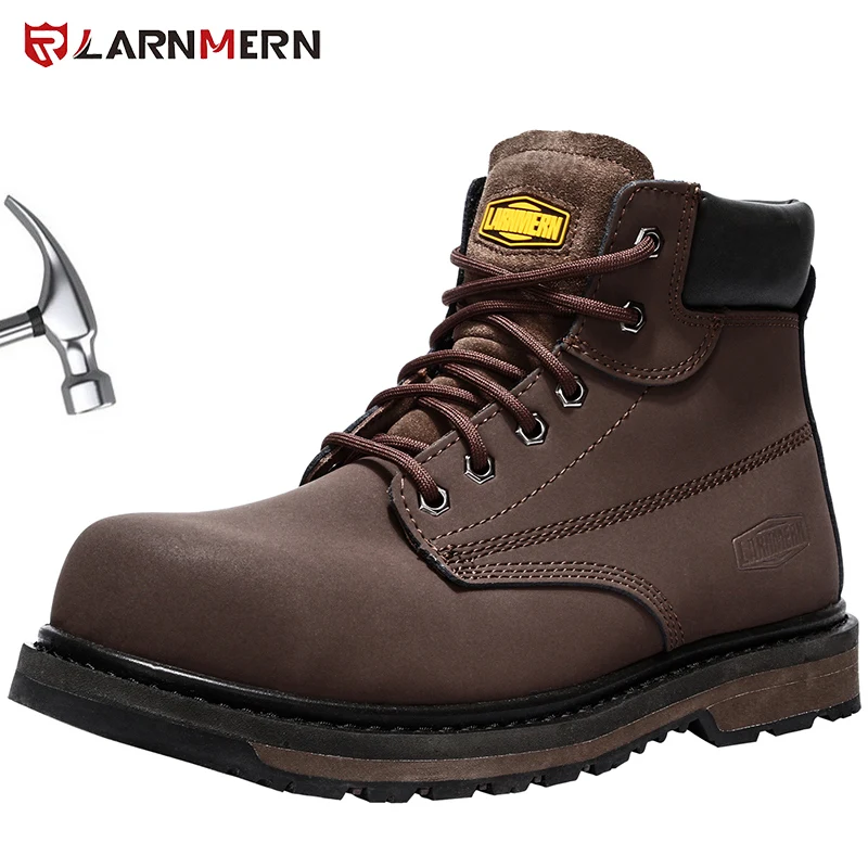 

LARNMERN Mens Safety Boots Steel Toe Industrial Safety Shoes Anti-smashing Anti-puncture Rubber Non-slip Protective Shoes