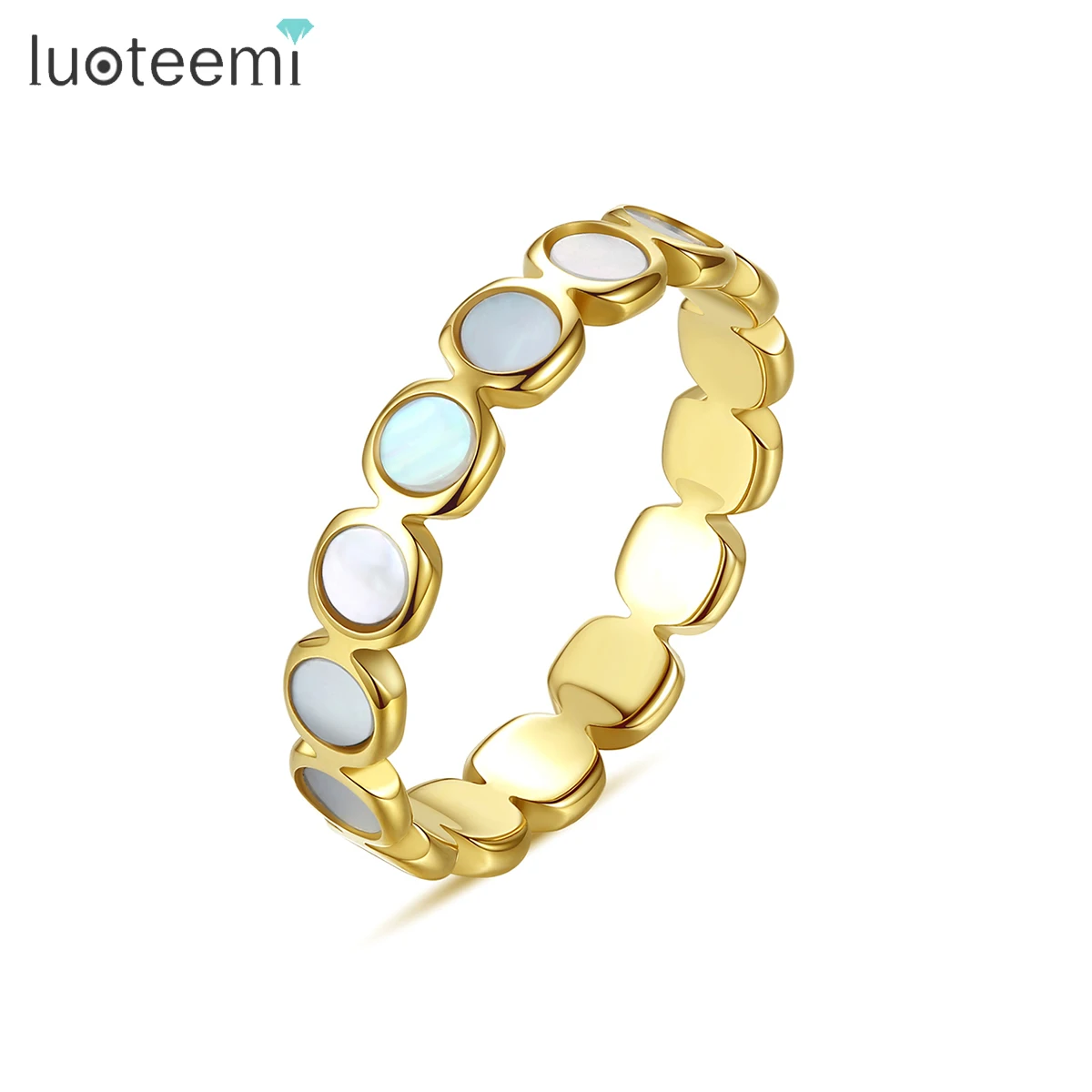 SP-LAM Ladies Jewelry Hot Selling Women Gold Plated Band Finger Female Circle of Seashells Rings Trendy Rings