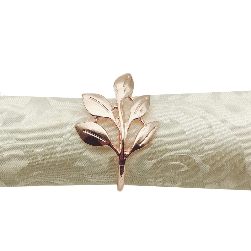 

New style fancy hotel metal napkin ring for wedding banquet, Gold