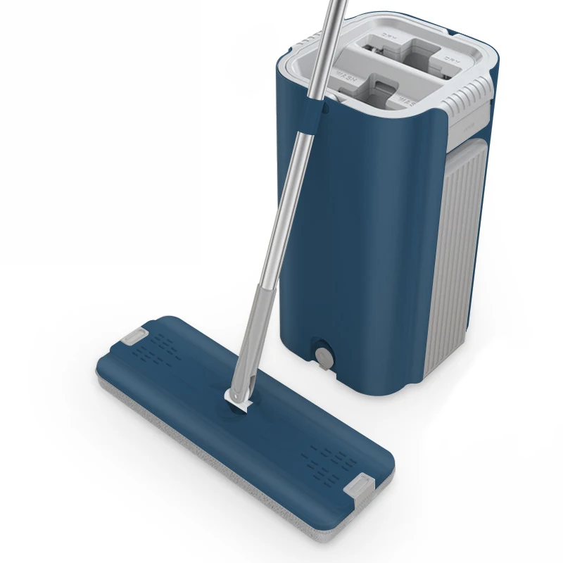 

360 spin hand free flat mop cleaning floor mops with bucket mop, White+grey,blue+grey