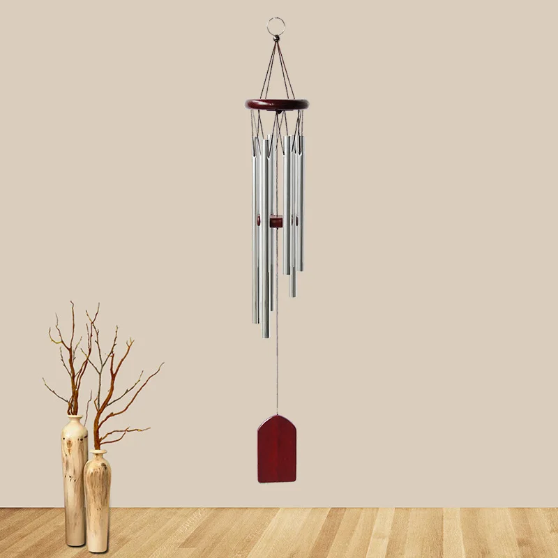 

China Balcony door decoration gift wind chimes pine metal small wind chimes Nordic pastoral aluminum tubes, Natural color