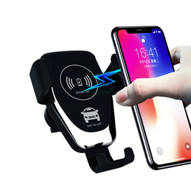 

Hot Selling Q12 Fast Charging 10W Car Wireless Charger Car Cell Phone Holder Stand For IPhone Samsung