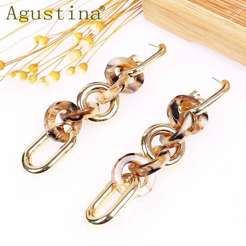 

Agustina 2020 latest alloy acrylic chain jewelry women earring korean style earings, 8colors