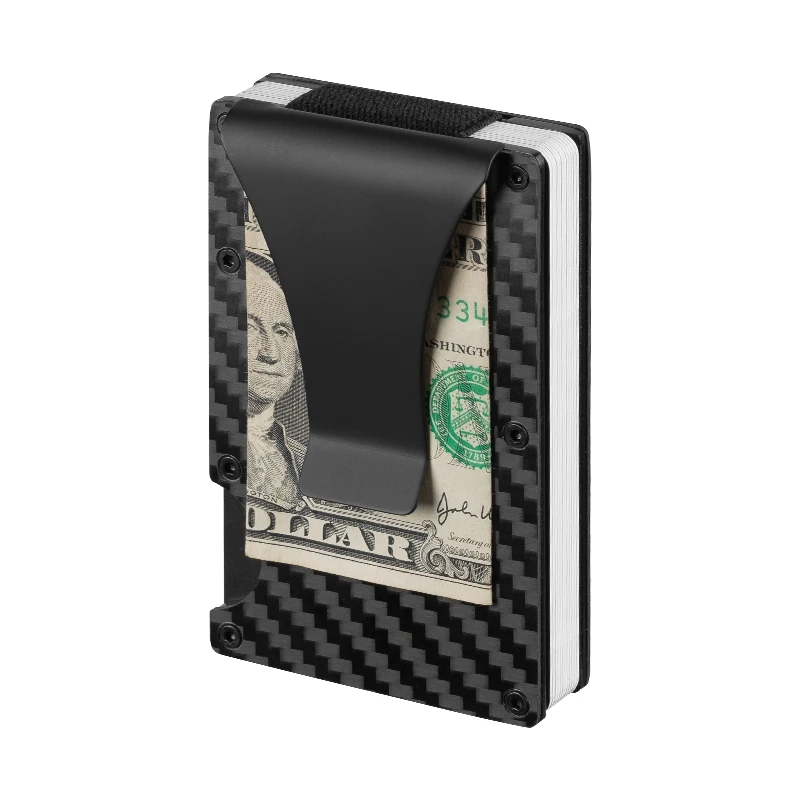 

2022 Aluminum Card Case Business Money Clip Wallet Rfid/slim Carbon Fiber Card Wallet, Black, silver