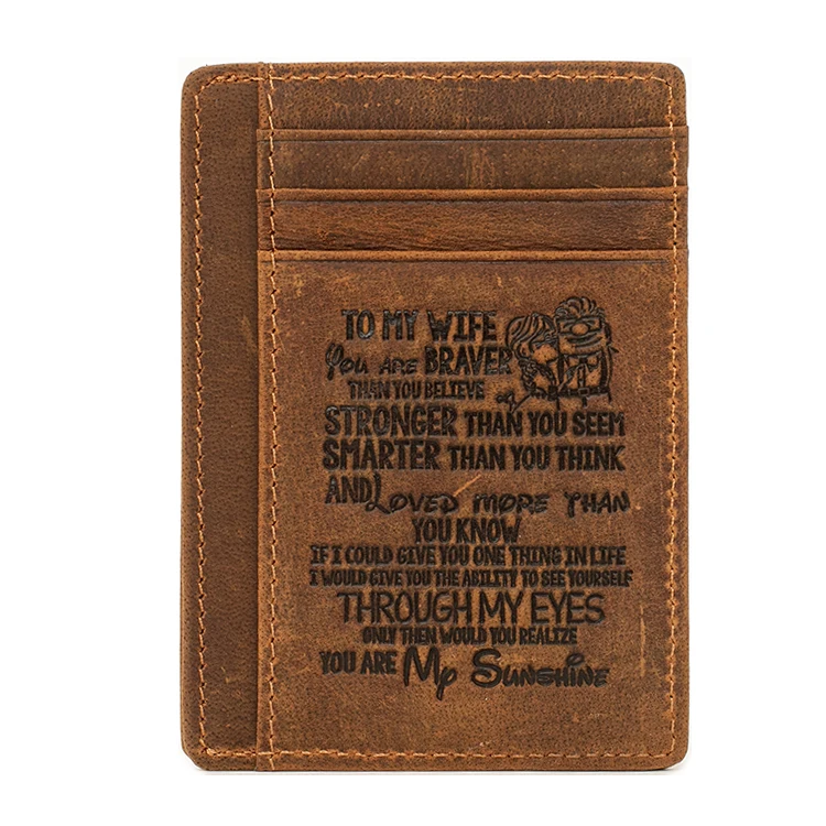 

Wholesale High Quality RFID Blocking Wallet Retro Men's Short Crazy Horse Leather Anti Theft Wallet With ID Window, Brown