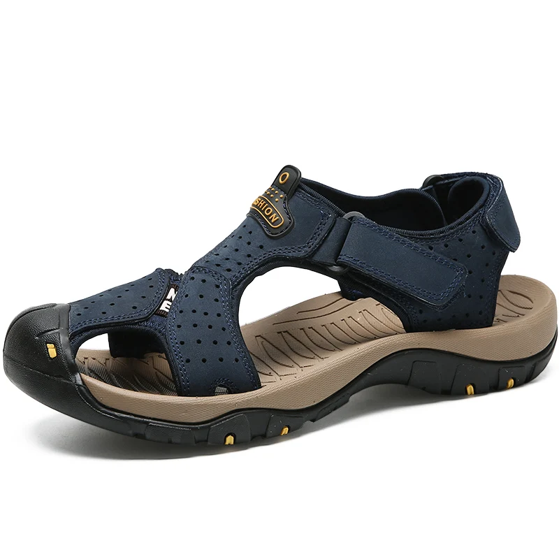 

2019 new model anti slippery genuine leather men sandals, Any color